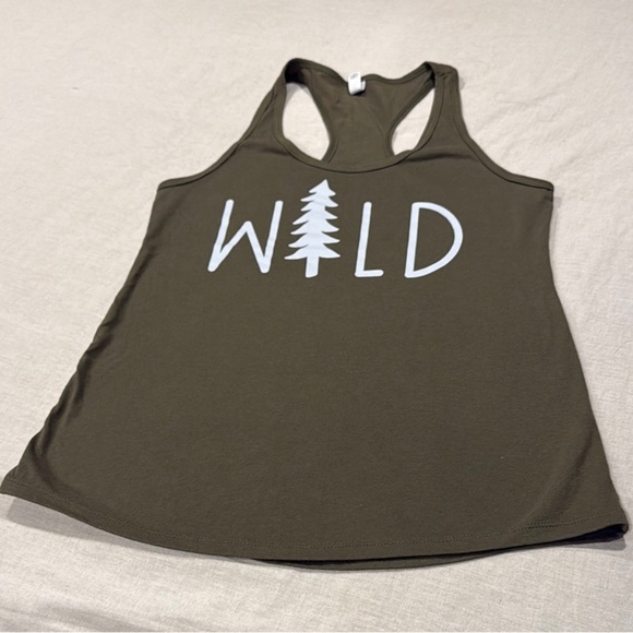 Ideal T Tops - Olive Green Ideal T Tank Top with “Wild”